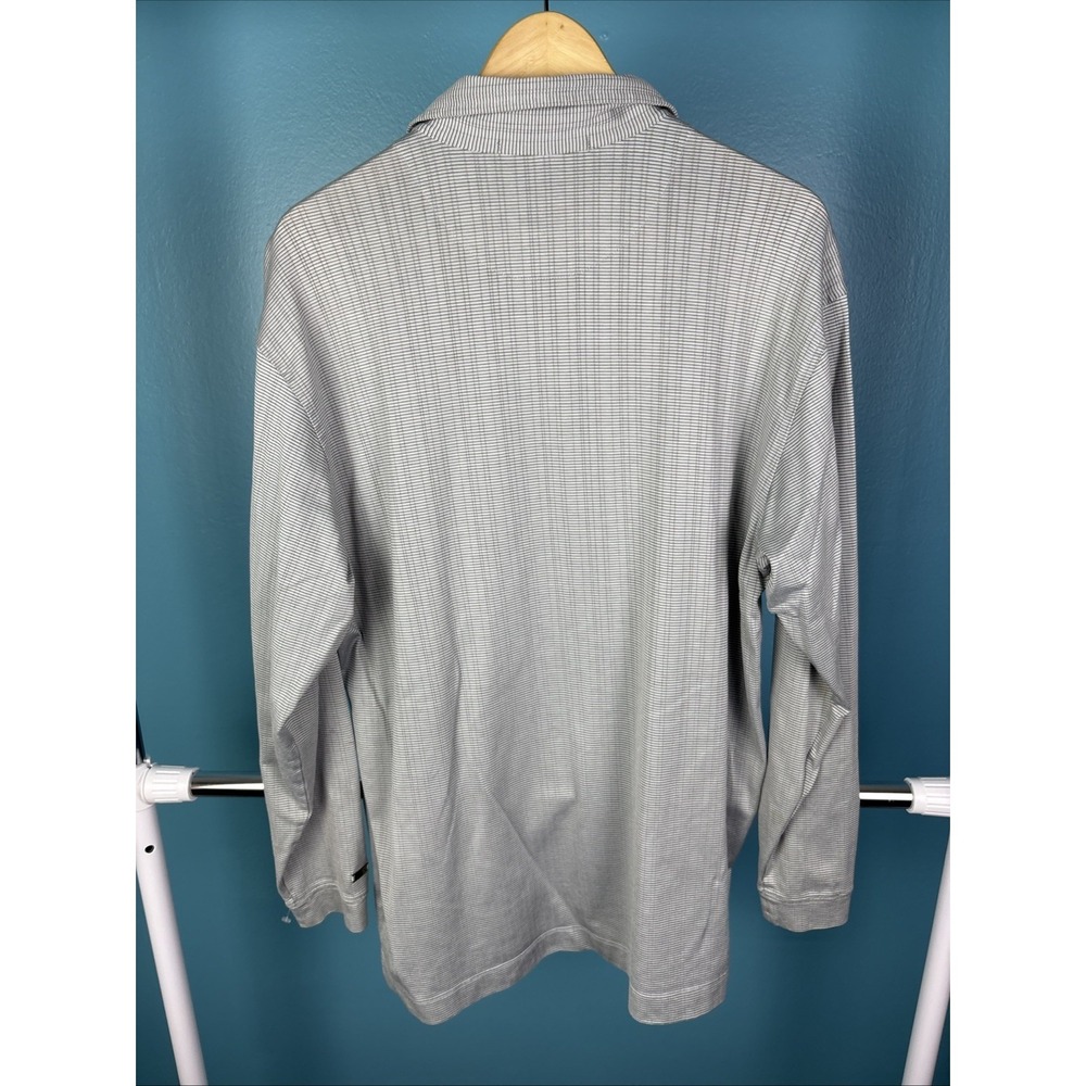 NIKE Fit-Dry TIGER WOODS COLLECTION Men's Sz L Gray Long-Sleeve Golf Polo Shirt - Picture 6 of 9